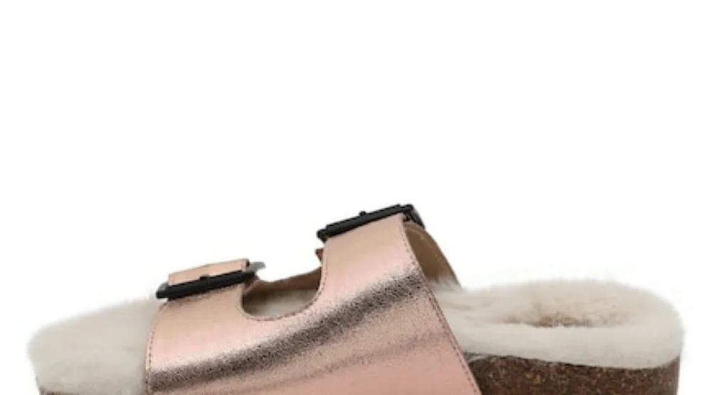 NWT Falon Slide Sandal Rose Gold Metallic Slip On Size Medium